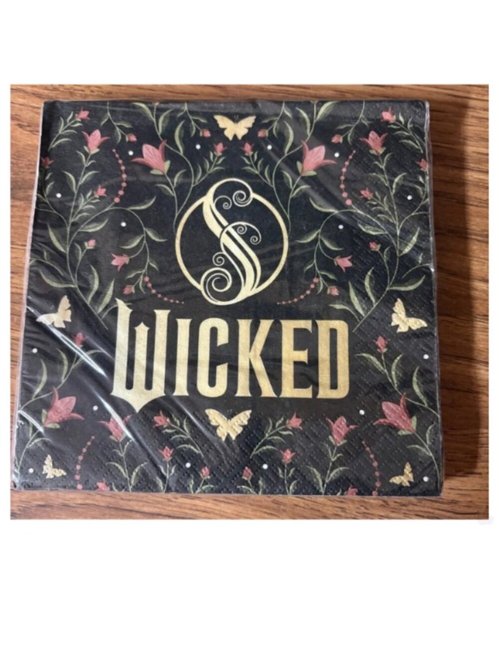 Universal Studios NIP Black WICKED Luncheon Napkins, 6 Pks, 16 ea. 96 Napkins